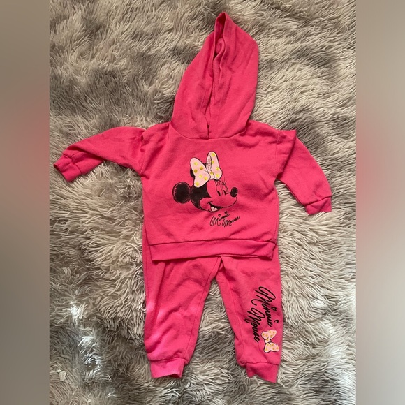 Pink Mini Mouse 2 piece set. (Hoodie & Sweat pants) Size 2T. - Picture 1 of 6